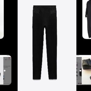 Black thick material leggings XL